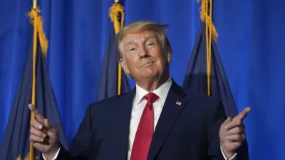 Former President Donald Trump gestures before speaking at the New Hampshire Federation of Republican Women Lilac Luncheon, Tuesday, June 27, 2023, in Concord, N.H. (AP Photo/Steven Senne)