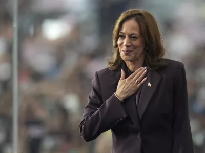 Vice President Kamala Harris gestures as she delivers a concession speech for the 2024 presidential election, Wednesday, Nov. 6, 2024, on the campus of Howard University in Washington. (AP Photo/Stephanie Scarbrough)