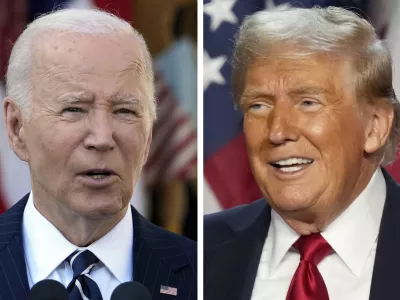 This combo image shows President Joe Biden, left, and President-elect Donald Trump, right. (AP Photo/Susan Walsh, left; Alex Brandon, right)