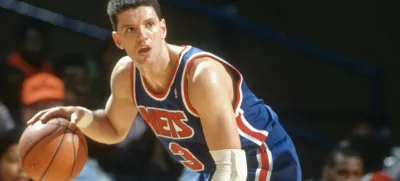 Dražen Petrović v dresu New Jersey Nets v ligi NBA leta 1992 / Foto: Getty Images