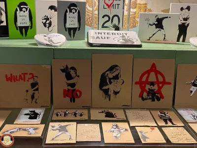 Modern and contemporary fake artworks including Banksy, Pablo Picasso and Andy Warhol are displayed following an Italian Carabinieri operation against a large-scale pan-European forgery network, in Pisa, Italy, November 9, 2024. Carabinieri/Handout via REUTERS  THIS IMAGE HAS BEEN SUPPLIED BY A THIRD PARTY