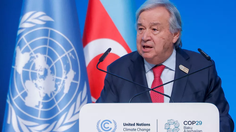 Secretary-General of the United Nations Antonio Guterres speaks during the Opening Ceremony of the United Nations climate change conference COP29 in Baku, Azerbaijan November 12, 2024. REUTERS/Maxim Shemetov