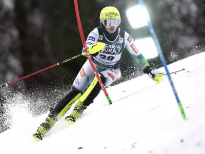 Neja Dvornik je na zadnjem slalomu svetovnega pokala v Saalbachu zasedla četrto mesto. Foto: AP