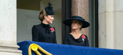 2YH8DX8 London, UK 10 November 2024. Catherine, Princess of Wales is joined by Sophie, Duchess of Wessex on the balcony of the Foreign, Commonwealth and Development Office, in Whitehall which overlooks the Cenotaph, as the nation honours those who have lost their lives in conflicts. Credit: MartinJPalmer/Alamy Live News