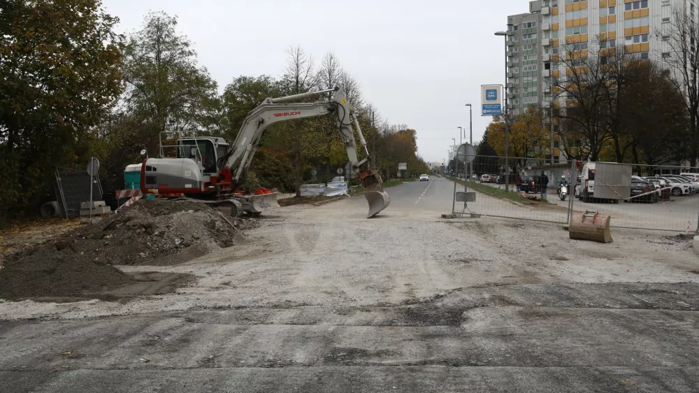 Mestna občina Ljubljana napoveduje sklenitev novega aneksa, ki bo izvajalcema pri rekonstrukciji Linhartove ceste v štiripasovnico ponovno podaljšal rok za dokončanje del. Foto: Luka Cjuha 