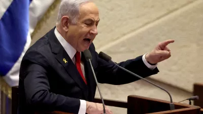 Israeli Prime Minister Benjamin Netanyahu speaks at the plenum, during a discussion on the subject of hostages kidnapped during the deadly October 7, 2023 attack, in Israel's parliament, the Knesset, in Jerusalem, November 18, 2024. REUTERS/Ronen Zvulun/