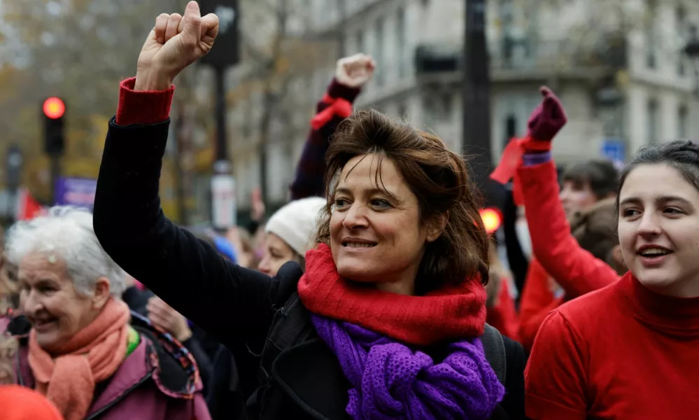 People attend a demonstration to protest against femicide, sexual violence and all gender-based violence to mark the International Day for Elimination of Violence Against Women, in Paris, France, November 23, 2024. REUTERS/Abdul Saboor