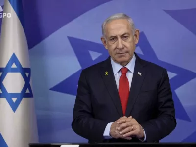 In this screen grab image from video provide by the Israeli Government Press Office, Israeli Prime Minister Benjamin Netanyahu makes a televised statement Tuesday, Nov. 26, 2024, in Jerusalem, Israel. (Israeli Government Press Office via AP)