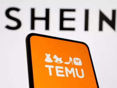 FILE PHOTO: Shein and Temu logos are seen in this illustration taken August 22, 2024. REUTERS/Dado Ruvic/Illustration/File Photo