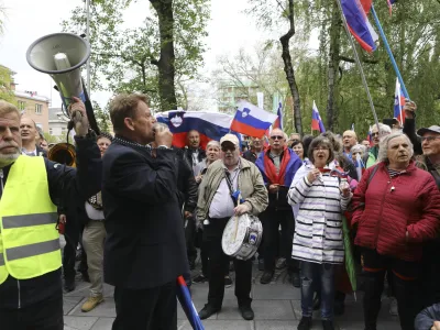 Pavle Rupar03.05.2023 - shod upokojencev, ki ga pripravljata ljudska iniciativa Glas upokojencev Slovenije in Inštitut 1. oktober; Trg republikeFOTO: Luka Cjuha