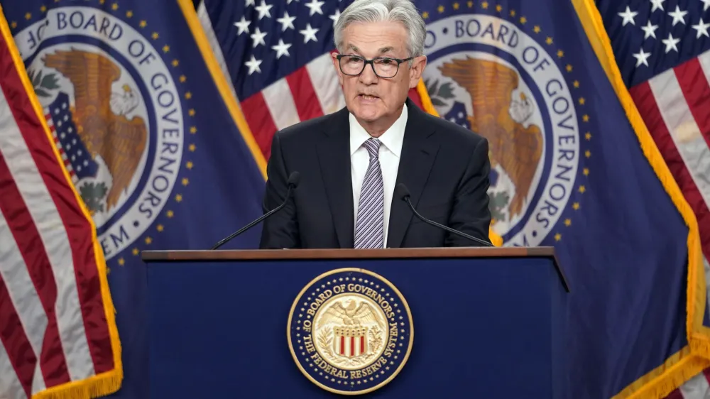 Federal Reserve Chairman Jerome Powell speaks during a news conference in Washington, Wednesday, May 3, 2023, following the Federal Open Market Committee meeting. (AP Photo/Carolyn Kaster)