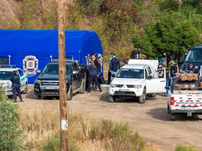 Police prepare to search a reservoir for the body of Madeleine McCann, who went missing in the Portuguese Algarve in May 2007, in Silves, Portugal, May 23, 2023. REUTERS/Luis Ferreira    NO RESALES. NO ARCHIVES.