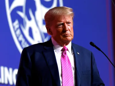 FILE PHOTO-Former U.S. President and Republican presidential candidate Donald Trump attends the Oakland County GOP Lincoln Day Dinner in Novi, Michigan, U.S. June 25, 2023.  REUTERS/Rebecca Cook/File Photo