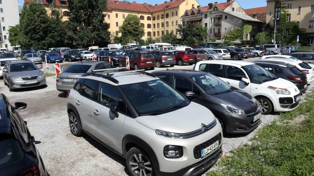 Dokler država ne bo začela graditi NUK II, bo ljubljanska občina na tem zemljišču lahko tržila parkiranje. Foto: Tomaž Skale