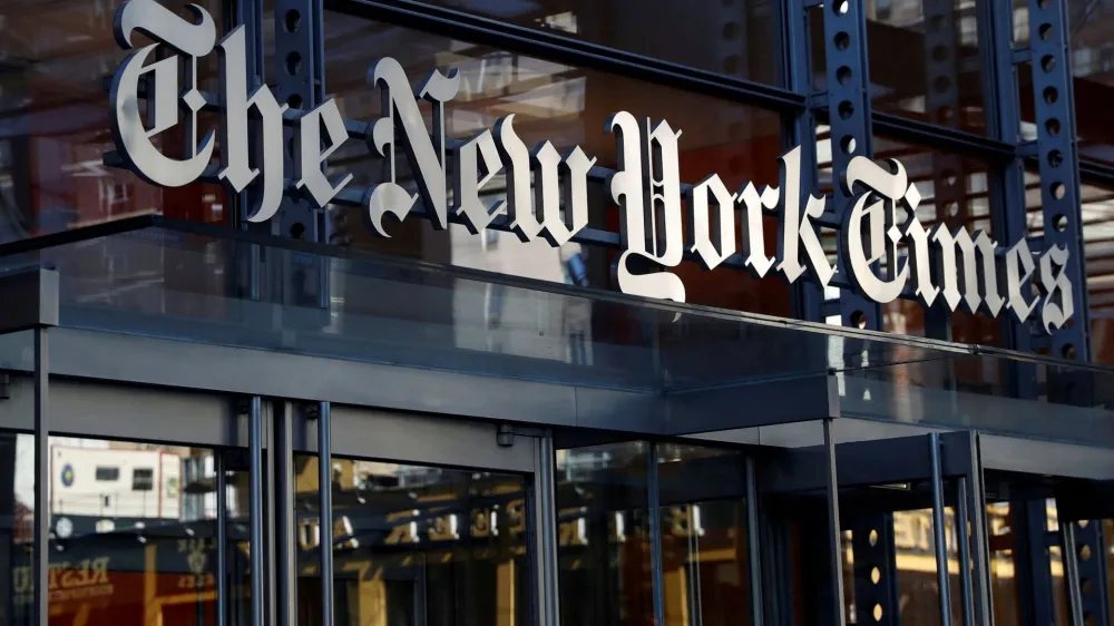 FILE PHOTO: The New York Times building is seen in Manhattan, New York, U.S., August 3, 2020. REUTERS/Shannon Stapleton/File Photo