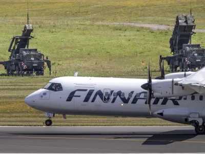 Germany deployed Patriot long-range air defence system is seen at Vilnius airport for security during the NATO summit in Vilnius, Lithuania, Saturday, July 8, 2023. Up to 12,000 officers and soldiers will be responsible for security during the NATO summit in Vilnius, July 11-12. (AP Photo/Mindaugas Kulbis)