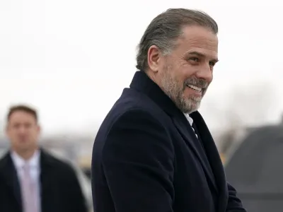 FILE - Hunter Biden, son of President Joe Biden, boards Air Force One with the president, Saturday, Feb. 4, 2023, at Hancock Field Air National Guard Base in Syracuse, N.Y. (AP Photo/Patrick Semansky, File)