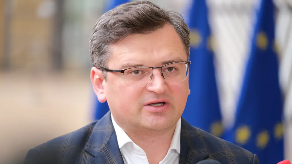 Belgija, Bruselj.<br>Srecanje Sveta EU za zunanje zadeve.<br>Ukrajinski minister za zunanje zadeve Dmitro Kuleba.