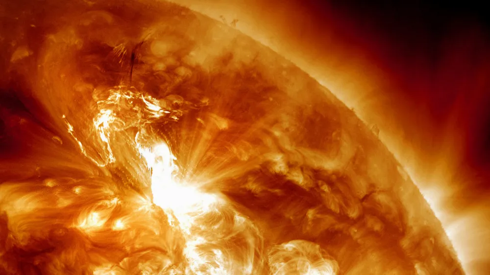 This handout image provided by NASA, taken Sunday night, Jan. 22, 2012, shows a solar flare erupting on the Sun's northeastern hemisphere. Space weather officials say the strongest solar storm in more than six years is already bombarding Earth with radiation with more to come. The Space Weather Prediction Center in Colorado observed a flare Sunday night at 11 p.m. EST. Physicist Doug Biesecker said the biggest concern from the speedy eruption is the radiation, which arrived on Earth an hour later. It will likely continue through Wednesday. It's mostly an issue for astronauts' health and satellite disruptions. It can cause communication problems for airplanes that go over the poles. (AP Photo/NASA)