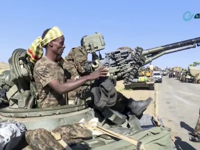 ﻿This image made from undated video released by the state-owned Ethiopian News Agency on Monday, Nov. 16, 2020 shows Ethiopian military in an armored personnel carrier, on a road in an area near the border of the Tigray and Amhara regions of Ethiopia. Ethiopia's prime minister Abiy Ahmed said in a social media post on Tuesday, Nov. 17, 2020 that "the final and crucial" military operation will launch in the coming days against the government of the country's rebellious northern Tigray region. (Ethiopian News Agency via AP)