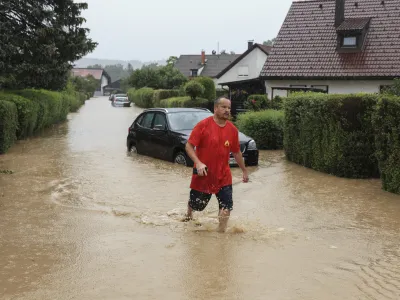 Sneberje- 04.08.2023 – Poplave v Sloveniji - močno deževje, narasle reke, vremenske spremembe //FOTO: Jaka Gasar