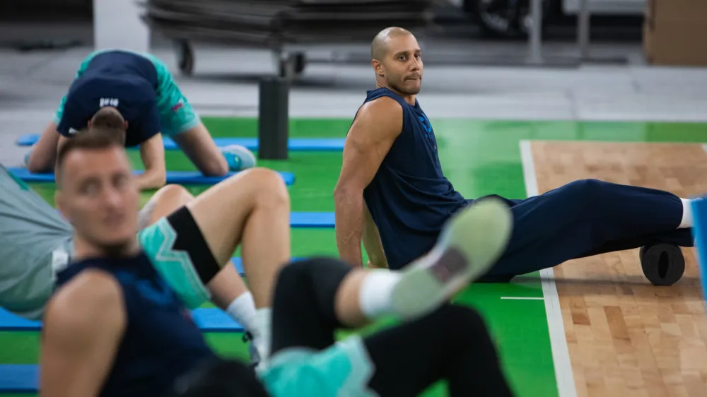 -Jordan Morgan- 01.08.2023. Odprti trening slovenske moške košarkarske reprezentance pred prijateljsko tekmo, pred Svetovnim prvenstvom, z Grčijo.//FOTO: Bojan Velikonja