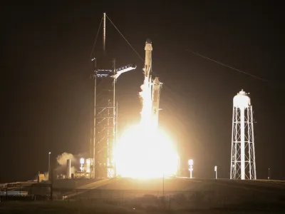 A Falcon 9 rocket lifts off on NASA's SpaceX Crew-7 mission, taking four crew members to the International Space Station (ISS), from the Kennedy Space Center in Cape Canaveral, Florida, U.S., August 26, 2023. REUTERS/Joe Skipper