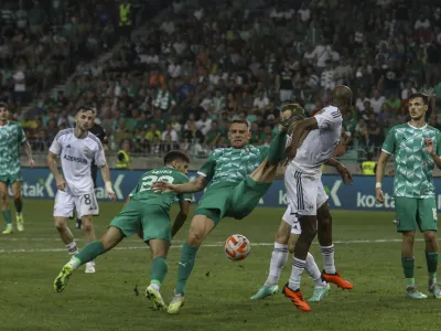 Timi Elšnik<br><br>- 24.08.2023 – nogomet - Olimpija: Qarabag, evropska liga, kvalifikacije, prva tekma - 4. krog:<br><br> <br><br>//FOTO: Luka Cjuha