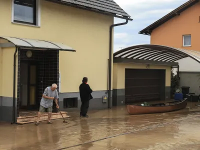 Sneberje- 04.08.2023 – Poplave v Sloveniji - močno deževje, narasle reke, vremenske spremembe //FOTO: Jaka Gasar