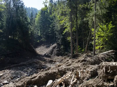 »Da je eden od domačinov očistil zadrževalnik, za katerim je bilo 1200 kubičnih metrov materiala, smo mu plačali pet tisoč evrov. Ker se zavedajo, kakšne težave lahko povzročijo hudourniki, nekaj manjših pregrad čistijo kar občani sami, s svojo mehanizacijo,« je pojasnil župan občine Železniki Marko Gasser. Fotografija je simbolična.