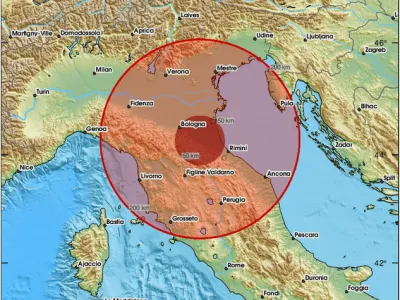 Italija, Firence.<br>Italijansko dezelo Toskana je stresel potres z magnitudo 4,8, ki so ga cutili tudi v sosednji dezeli Emilija-Romanja.