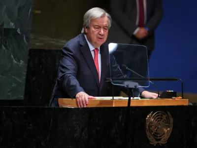 United Nations Secretary-General Antonio Guterres addresses the 78th Session of the U.N. General Assembly in New York City, U.S., September 19, 2023. REUTERS/Brendan McDermid