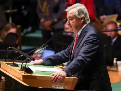 United Nations Secretary-General Antonio Guterres addresses the 78th Session of the U.N. General Assembly in New York City, U.S., September 19, 2023. REUTERS/Caitlin Ochs