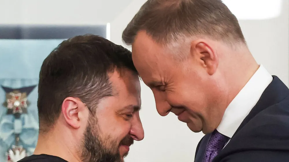 Predsednika Volodimir Zelenski in Andrzej Duda še iz časa manj napetih odnosov med Ukrajino in Poljsko Foto: Reuters