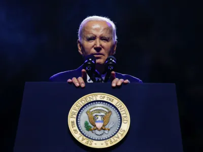 U.S. President Joe Biden delivers remarks on democracy during an event honoring the legacy of late U.S. Senator John McCain at the Tempe Center for The Arts in Tempe, Arizona, U.S., September 28, 2023. REUTERS/Evelyn Hockstein   TPX IMAGES OF THE DAY