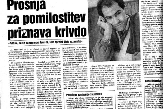 Intervju, ki ga je Janša dal Nedeljskemu dnevniku med prvim prestajanjem kazni. 