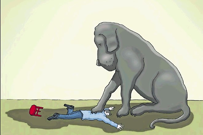 Kot metaforo za depresijo pogosto uporabljajo črnega psa, ki človeku neprestano sledi in mu ne da dihati. To metaforo je...