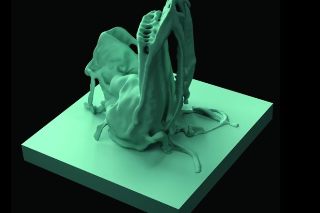 Američan Riley Harmon se predstavlja z eno najnovejših tehnik, njegovo delo Je bila luža ali guma? je namreč 3D-upodobitev.