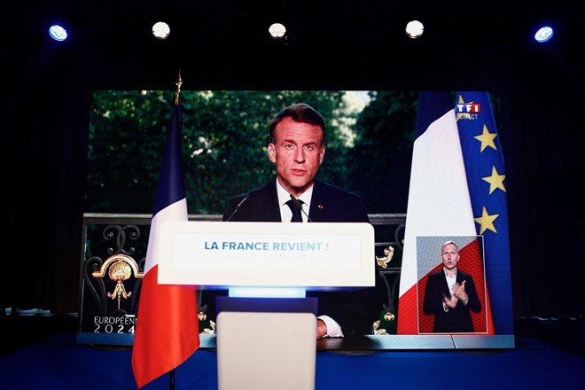 Francoski predsednik Macron razpustil parlament: Izid volitev ni dober za stranke, ki branijo Evropo