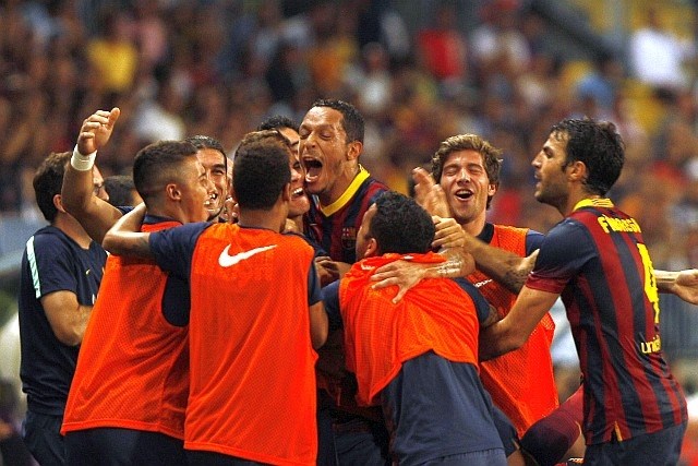 Zmago v Malagi je Barceloni včeraj prinesel Adriano. (Foto: Reuters) 