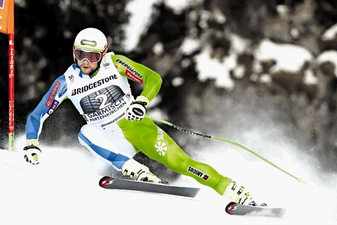 Boštjan Kline je bil na smuku v Garmisch-Partenkirchnu šesti.