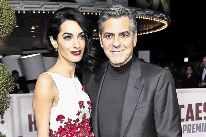 Amal in George Clooney, novopečena starša dvojčkov Elle in Alexandra.