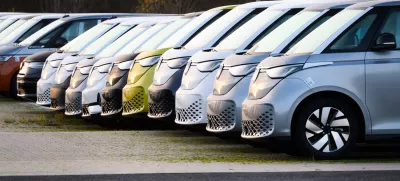 FILED - 20 December 2024, Lower Saxony, Hanover: Multiple cars are parked in a at the Volkswagen Commercial Vehicles plant in Hanover. The UK car market has recorded its second consecutive year of growth, with a 2.6% increase in registrations in 2024. Photo: Julian Stratenschulte/dpa