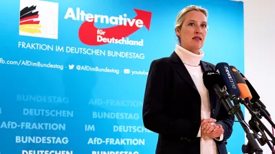 13 February 2025, Berlin: Alice Weidel, Chairwoman of the Alternative for Germany (AfD), and candidate for German chancellor, makes a statement following the suspected attack in Munich. A driver crashed his car into a trade union march making its way through the streets of Munich in what authorities believe was a deliberate attack late on Thursday morning, leaving at least 28 injured. Photo: Michael Ukas/dpa / Foto: Michael Ukas