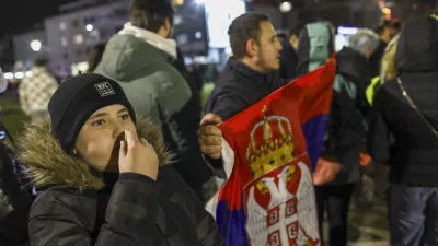 14.2.2025 - Kragujevac - Srbija študendski protest - Študentje iz srbije se zbirajo v centru KragujevcaFoto: Luka Cjuha