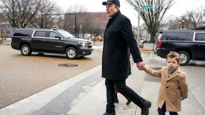 FILE PHOTO: Elon Musk walks with his son X Æ A-12, on the day he met with Indian Prime Minister Narendra Modi at Blair House, in Washington, D.C., U.S., February 13, 2025. REUTERS/Nathan Howard/File Photo