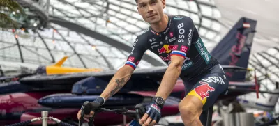 Primoz Roglic of the Red Bull - BORA - hansgrohe Cycling Team seen during the reveal in Salzburg, Austria on June 26, 2024. // Joerg Mitter / Red Bull Content Pool // SI202406260868 // Usage for editorial use only // 