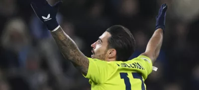 Soccer Football - Champions League - Slovan Bratislava v GNK Dinamo Zagreb - Tehelne pole, Bratislava, Slovakia - November 5, 2024 GNK Dinamo Zagreb's Sandro Kulenovic celebrates scoring their fourth goal REUTERS/Radovan Stoklasa