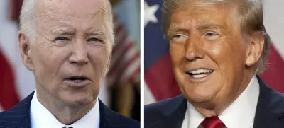 This combo image shows President Joe Biden, left, and President-elect Donald Trump, right. (AP Photo/Susan Walsh, left; Alex Brandon, right)